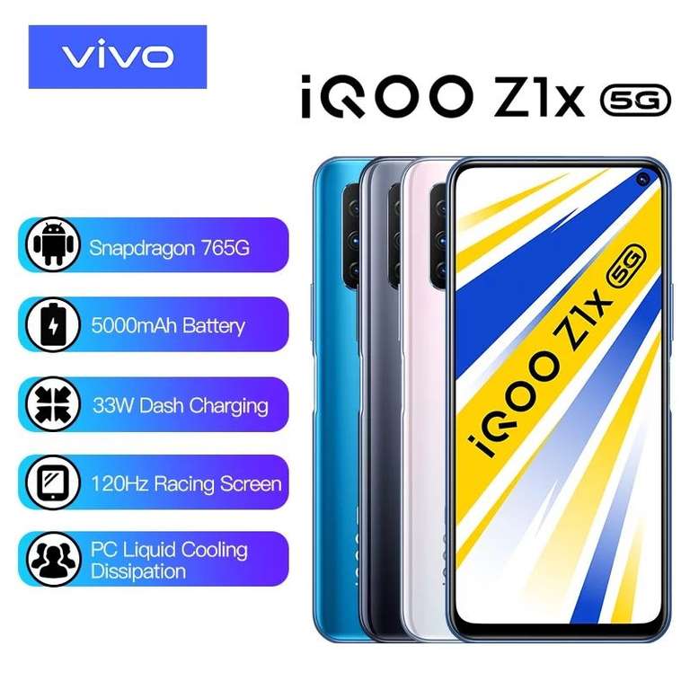 Смартфон Vivo IQOO Z1x 5G 8/128, 5000 мАч, Snap 765G, 120Гц (NO NFC)