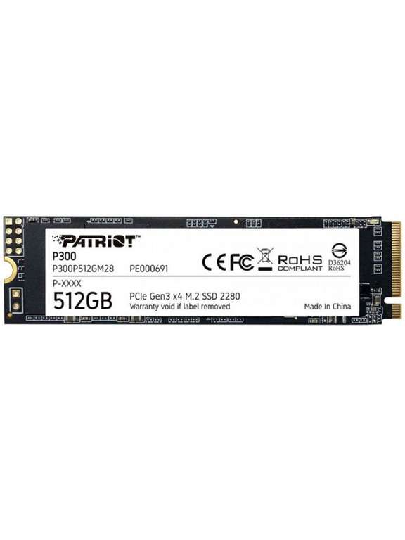 SSD NVME накопитель Patriot Memory P300, 512 ГБ (P300P512GM28)