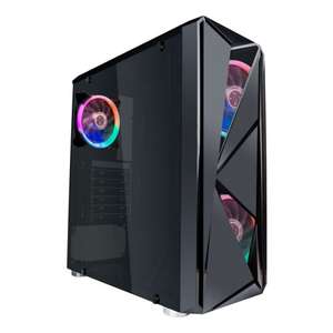 Корпус ПК 1STPLAYER FIREROSE F4, ATX, калёное стекло + 3 вентилятора