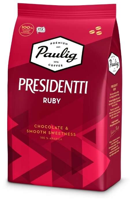 Кофе в зернах Paulig Presidentti Ruby, цена за 1кг при покупке 4кг по акциям 3=4 + купон (+фасовка по 250г в описании и другая инфа)