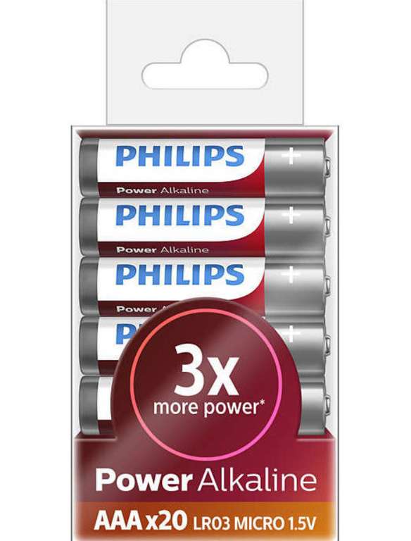 Батарея Philips Power Alkaline LR03P20T/10 AAA, 20 шт