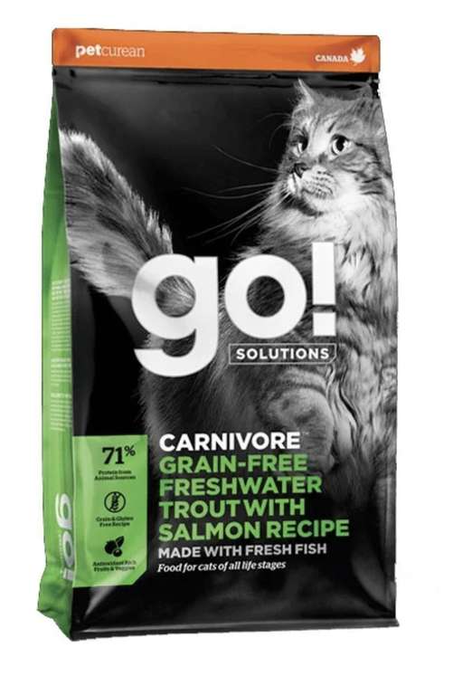 Сухой корм для котят и кошек GO! Carnivore, с лососем, с форелью 7.26 кг
