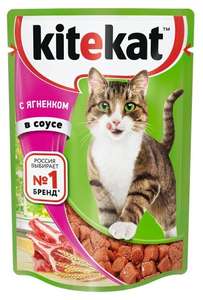 Влажный корм для кошек Kitekat с ягненком 28 шт. х 85 г (кусочки в соусе)