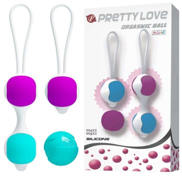 Вагинальные шарики Pretty love Orgasmic Balls (BI-014265), голубой/фиолетовый (продавец PlaySexShop.ru)