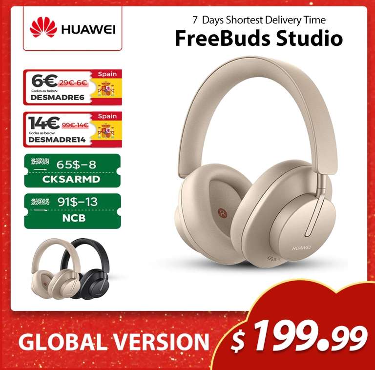 Huawei Freebuds Studio, беспроводные наушники Hi-Fi/ANC (с VISA 12428р)