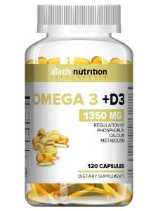 Омега 3 + Витамин D3 aTech nutrition 120 капсул