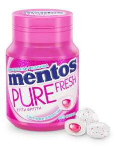4 упаковки жевательной резинки MENTOS Pure fresh Тутти-Фрутти 54 г. по акции 3=4 (56₽ за штуку)