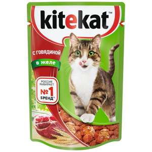 Влажный корм для кошек Kitekat за 28 пакетиков в ассортименте на Tmall
