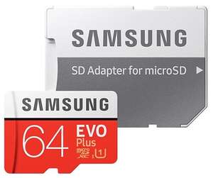 Карта памяти microSD Samsung 64GB EVO plus