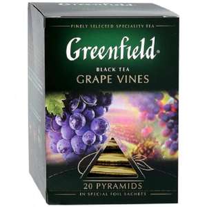 Чай Greenfield Grape Vines черный в пирамидках 2 упаковки