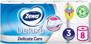 Трехслойная туалетная бумага Zewa 8 упаковок*8 рулонов (94₽ за 1 упаковку)