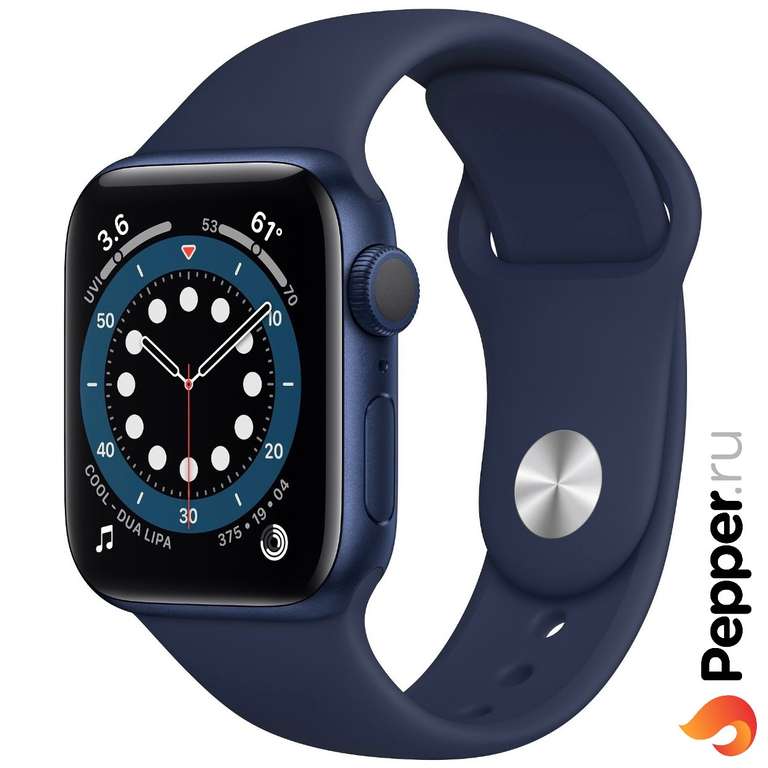 Apple Watch Series 6 GPS 40мм Aluminum Case with Sport Band, синий, чёрный, красный