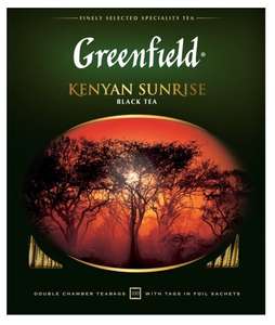 Чай черный Greenfield Kenyan Sunrise в пакетиках, 100 шт, 4 шт (164р за упаковку)
