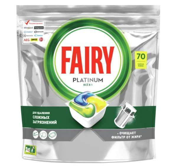 Капсулы для ПММ Fairy Platinum 70шт х 3 упаковки на Tmall (512₽ за 1 упаковку)