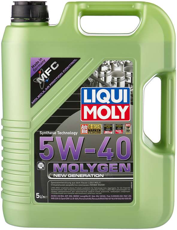 Синтетическое моторное масло LIQUI MOLY Molygen New Generation 5W-40, 5 л