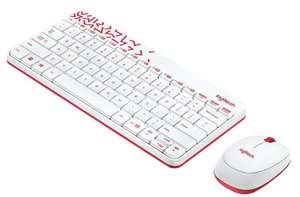 Беспроводные клавиатура и мышь Logitech MK240 Nano White-Red