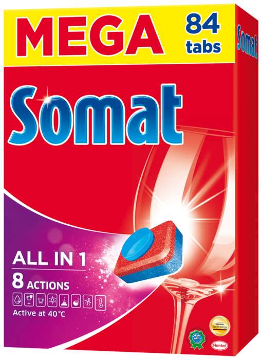 Somat All in 1 таблетки для посудомоечной машины, 500 шт. в 5 уп.