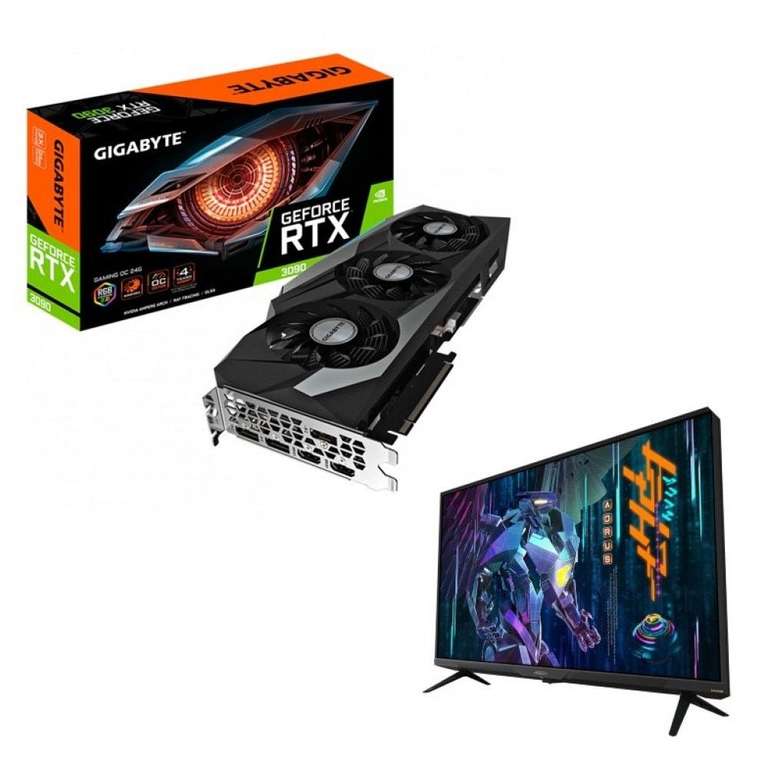 Набор видеокарта Gigabyte GeForce RTX 3090 Gaming OC 24G + LCD Монитор 43" Gigabyte aorus fv43u-ek