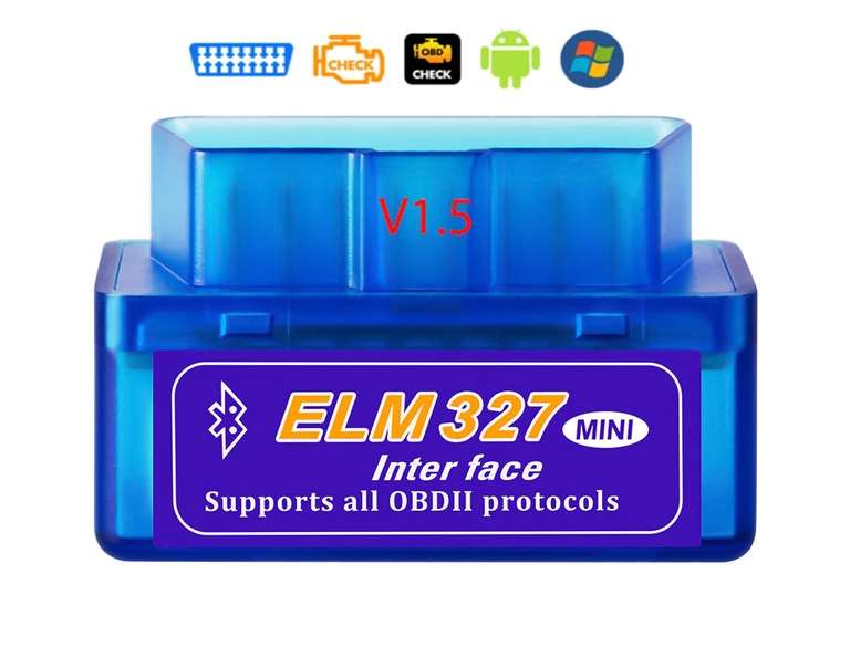 Диагностический сканер OBD2, мини-тестер OBDII V2.1, V1.5, ELM327, Bluetooth
