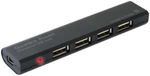 USB-концентратор (usb-hub) Defender Quadro Promt (83200), разъемов: 4, черный
