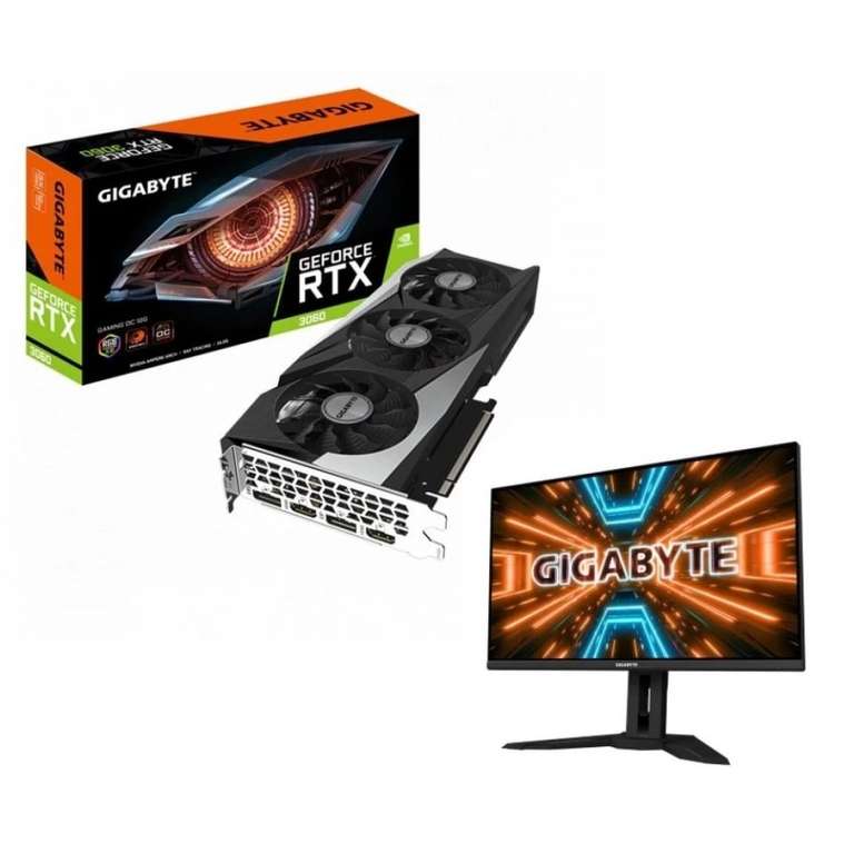 Набор Видеокарта Gigabyte GeForce RTX 3060 Gaming OC 12GD и LCD Монитор 34" Gigabyte M32Q-EK