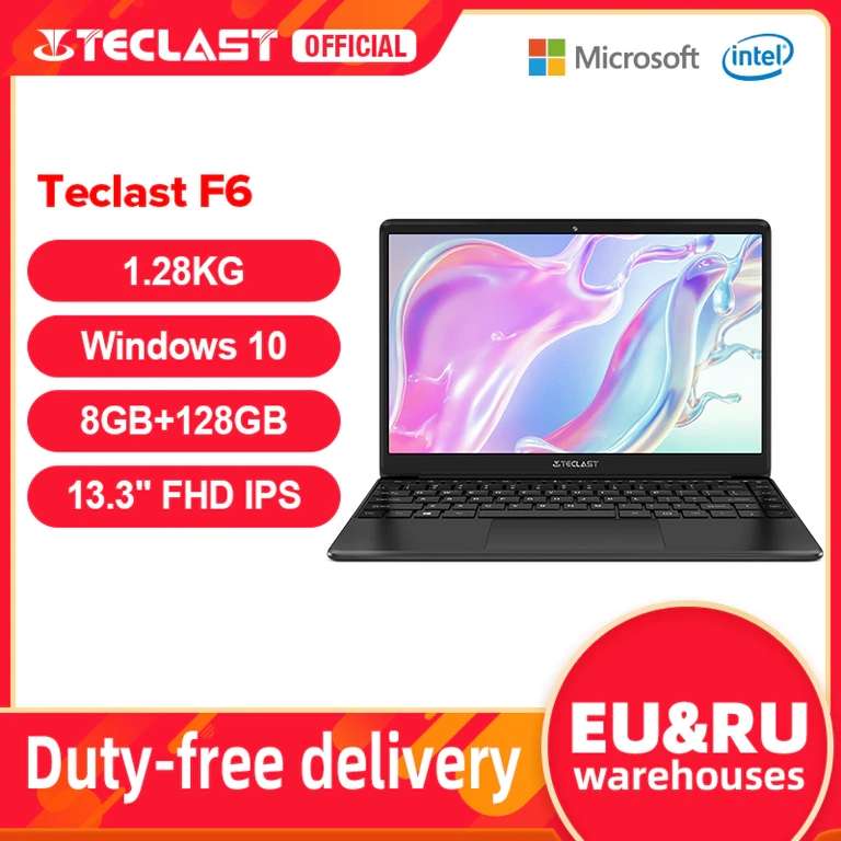 13,3" Ноутбук Teclast F6 FHD/n3350/8+128 Гб