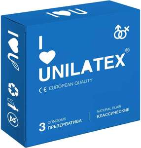 Презервативы Unilatex Natural Plain классические, 9 шт (3 пачки по 3 шт)