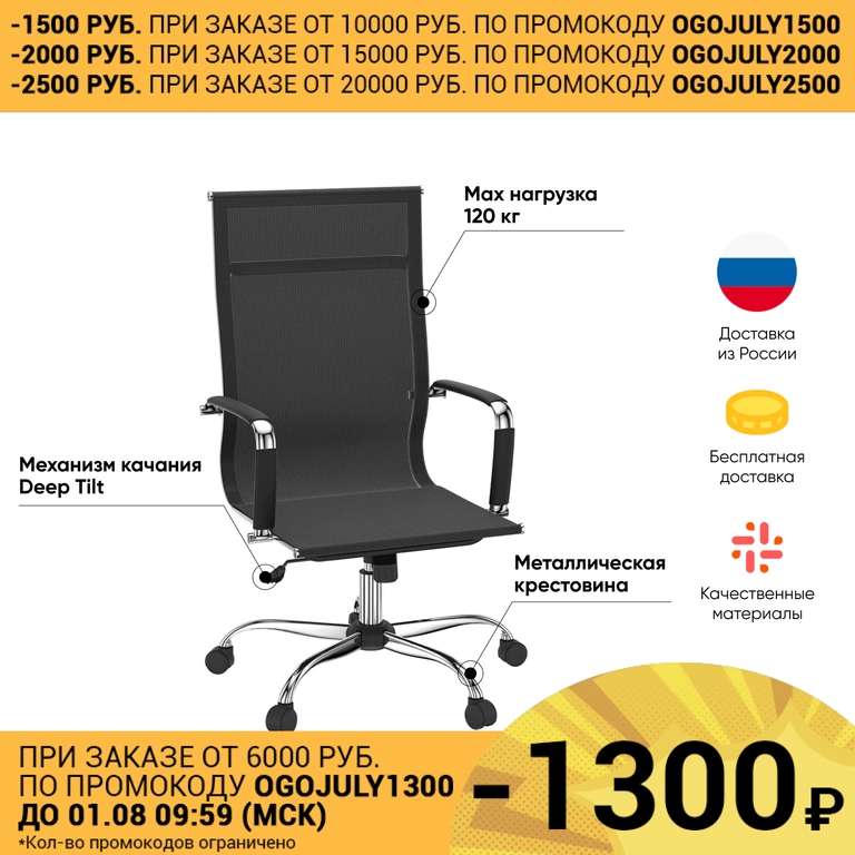 Офисное кресло Loftyhome BackOffice black, WX-14A-B
