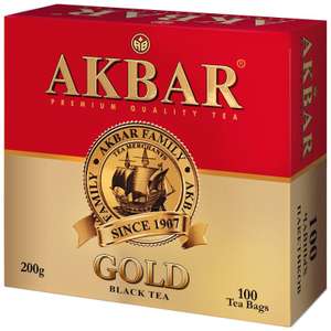 Чай черный Akbar Gold в пакетиках, 100 шт, 2 пачки (119₽ за шт)