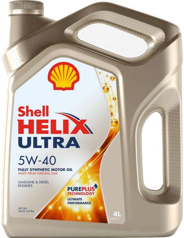 Моторное масло синтетическое SHELL HELIX Ultra 5W-40, 4л