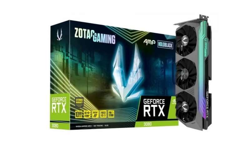 Видеокарта ZOTAC GeForcer RTX 3080 Trin AMP Holo LHR 10GB, Premium Pack