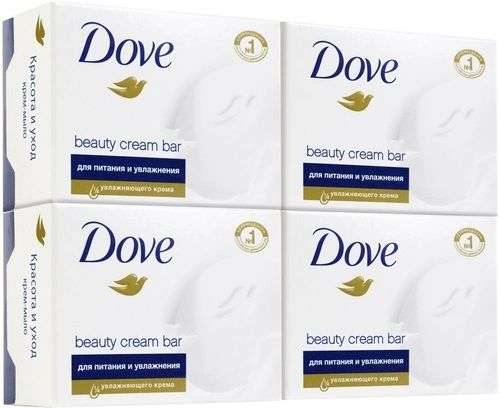 Dove мультипак бессульфатное крем-мыло Красота и уход 4х100 гр (33₽ за 1 шт)