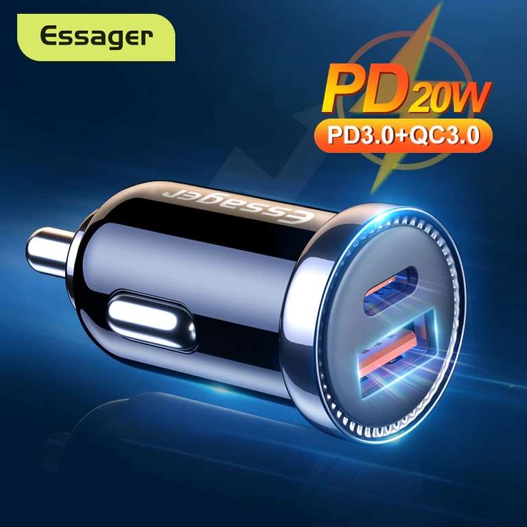 Зарядное устройство автомобильное Essager с USB-портами