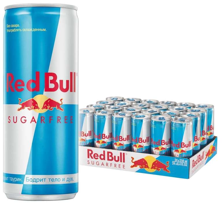 Энергетический напиток Red Bull без сахара, 0.25 л, 24 шт.