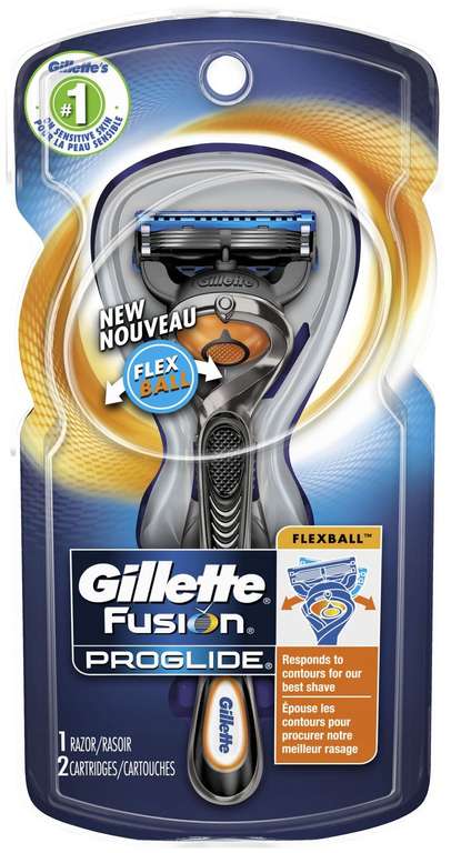 Бритвенный станок Gillette Fusion5 ProGlide Flexball ,черный/серебристый, сменные кассеты 3 упаковки (2=3)