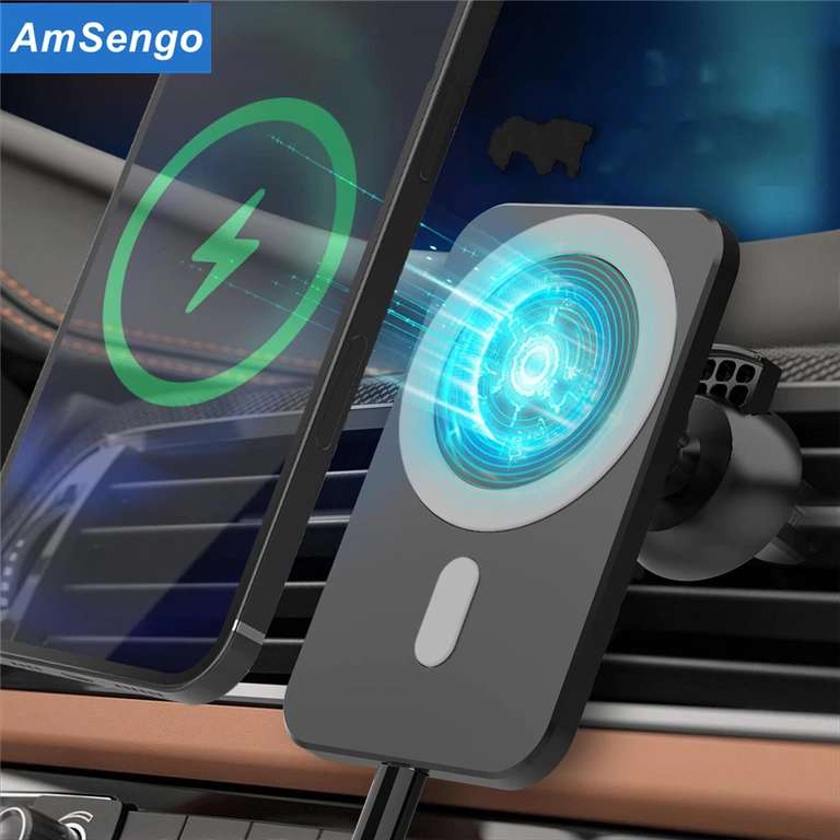 Магнитный держатель для телефона с беспроводной зарядкой в автомобиль
