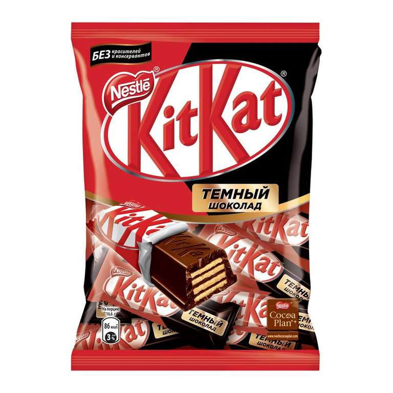 Темный шоколад с хрустящей вафлей KitKat Dark 169 г