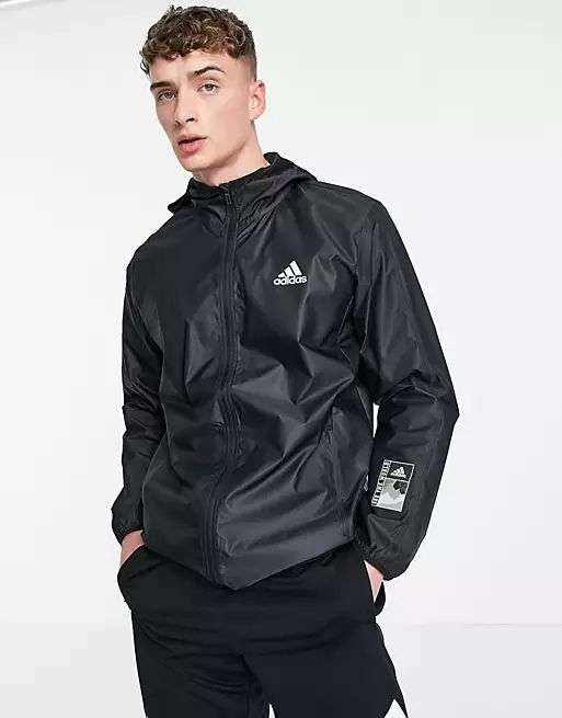 Черная куртка на молнии с капюшоном adidas Training Sportforia