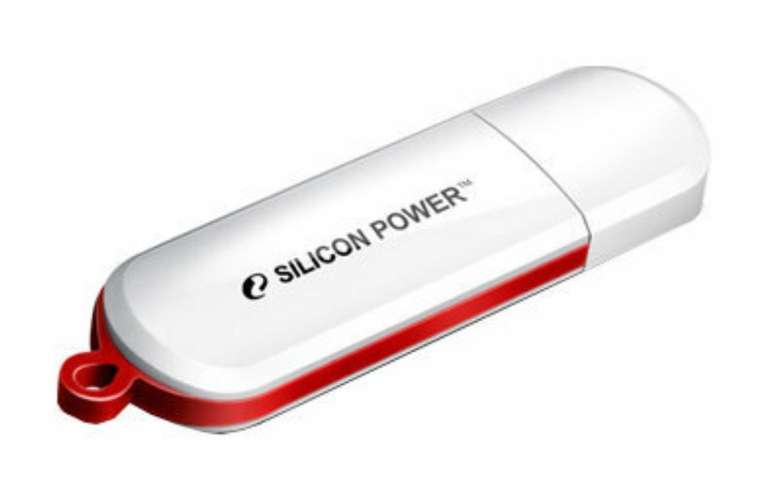 Флешка Silicon Power LuxMini 320 64 GB, белый/красный