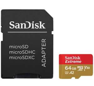MicroSD SanDisk Extreme 64GB Class10 c адаптером V30 UHS-I U3