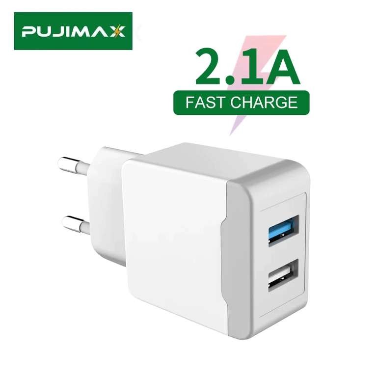 Зарядное устройство PUJIMAX с 2 USB-портами и евровилкой
