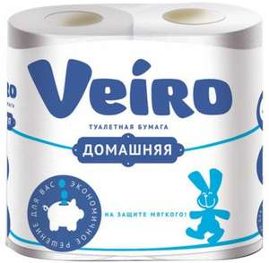Туалетная бумага Veiro Домашняя белая двухслойная 12 рул.
