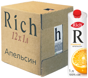 Сок Rich Апельсин 12 штук по 1 л