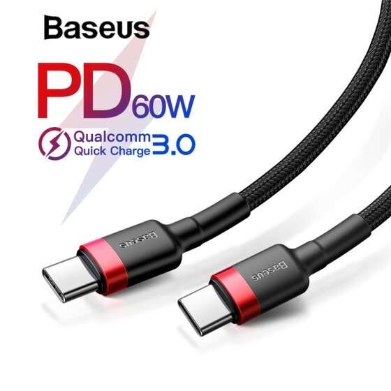 Кабель USB Baseus PD 2.0 60W Type-c и Type-c, QC 3.0 за 2,69$