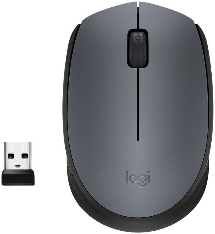 Мышь LOGITECH M170, оптическая, беспроводная, USB, серый и черный
