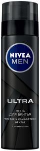 Пена для бритья Nivea "Ultra" с активным углем, 200 мл, 3 шт