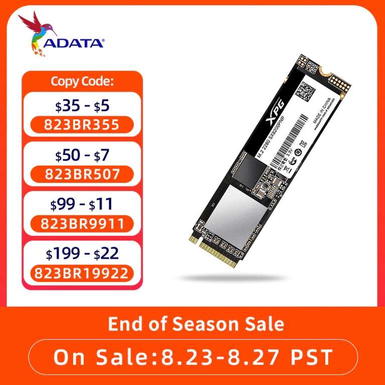 SSD M2 NVME ADATA SX8200 PRO 1TB (+ S11 PRO за 8108₽ в описании)