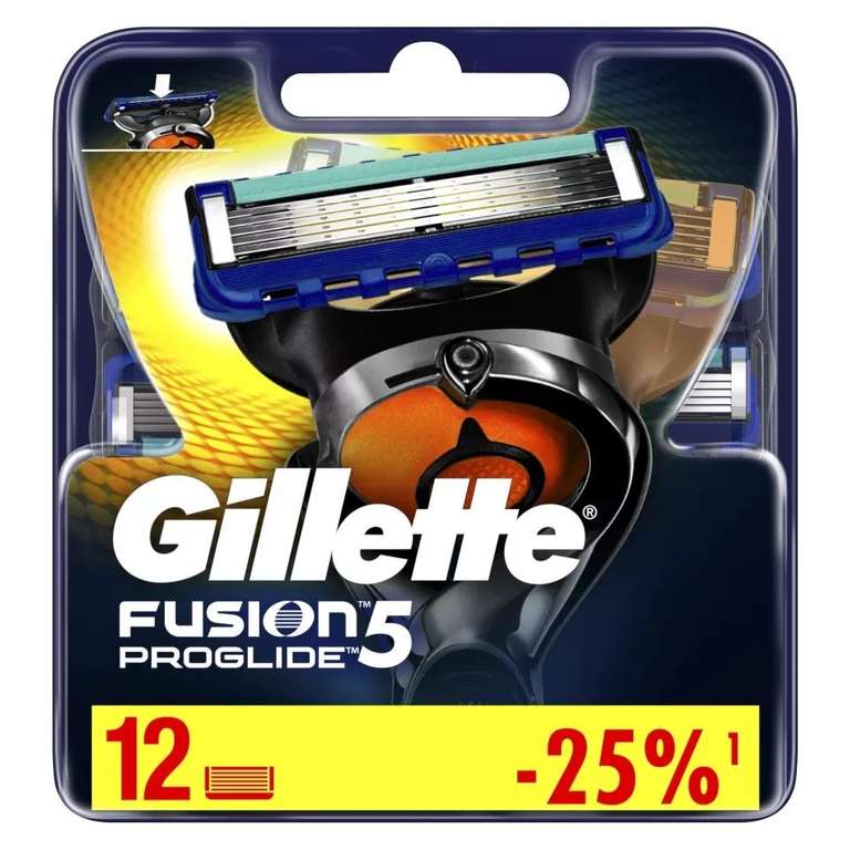 Сменные картриджи для Gillette Fusion ProGlide, 12 шт