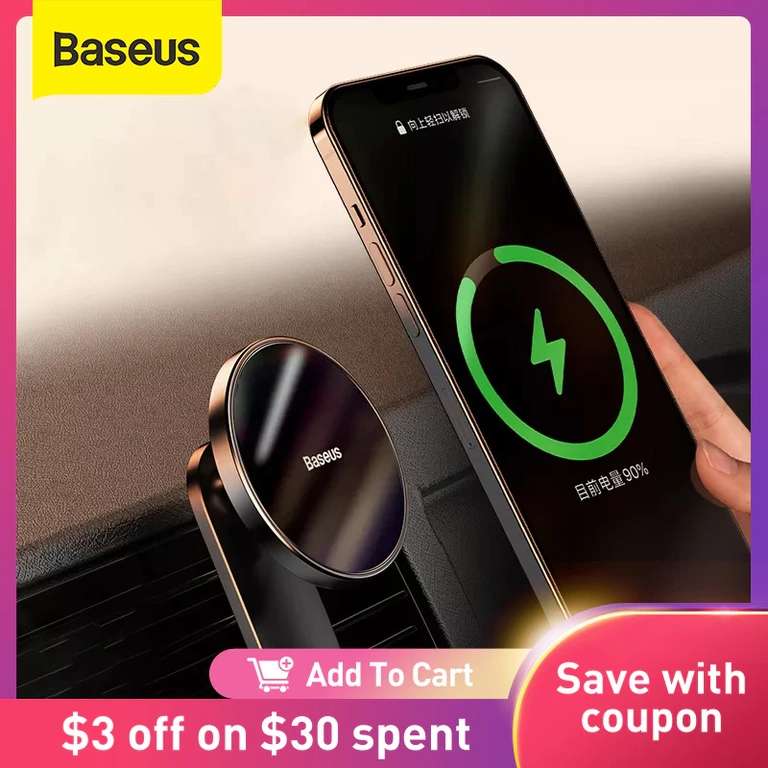 Магнитное автомобильное беспроводное зарядное устройство Baseus для iPhone 12 Pro Max
