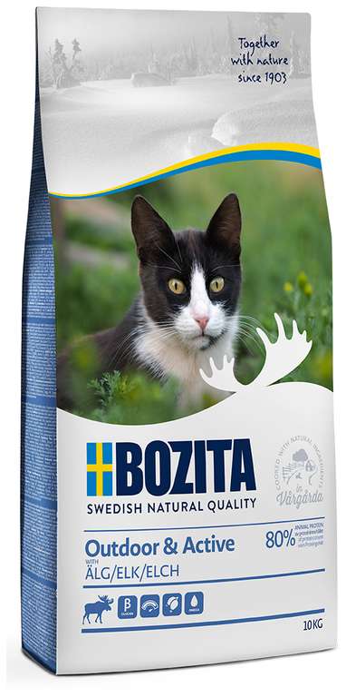 Сухой корм для кошек Bozita для живущих на улице, с мясом лося 10 кг
